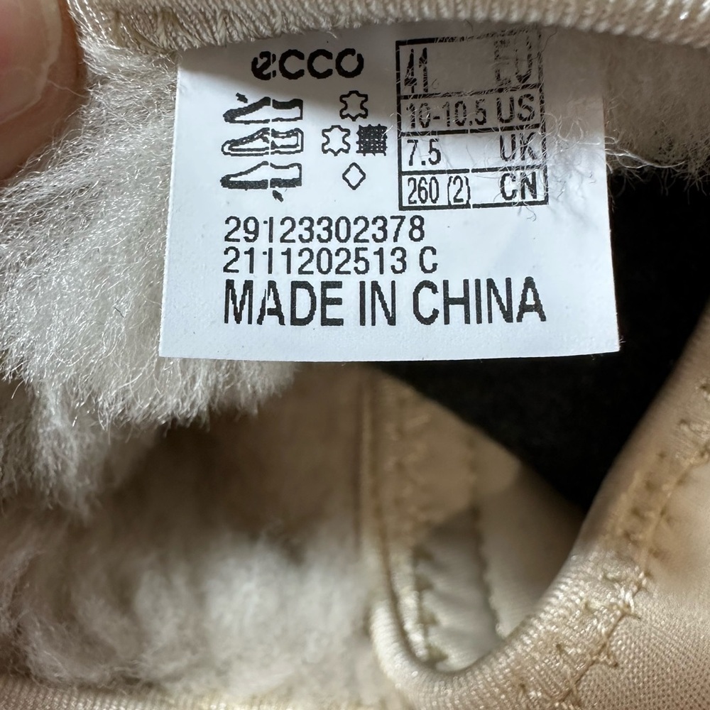 Ecco Women’s Street Tray Hygge slipper ivory suede shearling lining Size 41 - Picture 3 of 7